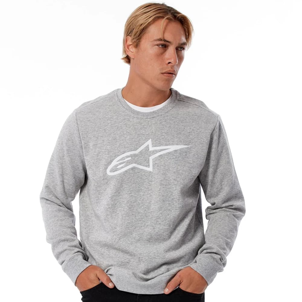 Sudadera Alpinestars Ageless Crew Gris Blanco-DESC image_1