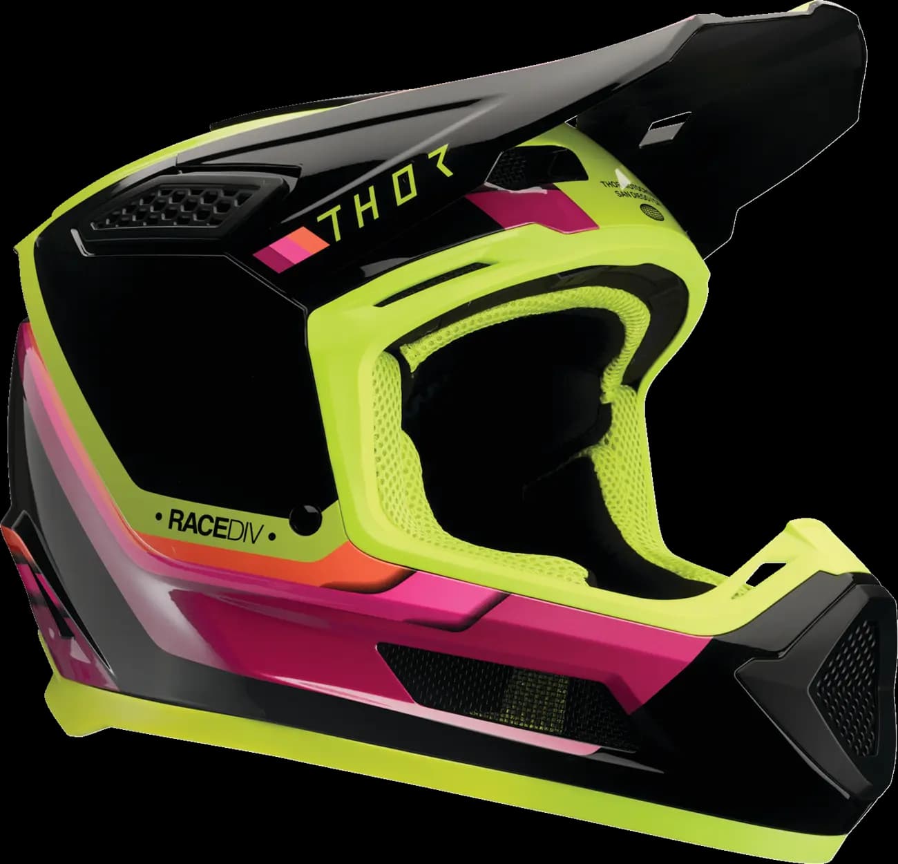 Casco THOR Fleet Defy Negro Amarillo Rosa image_1