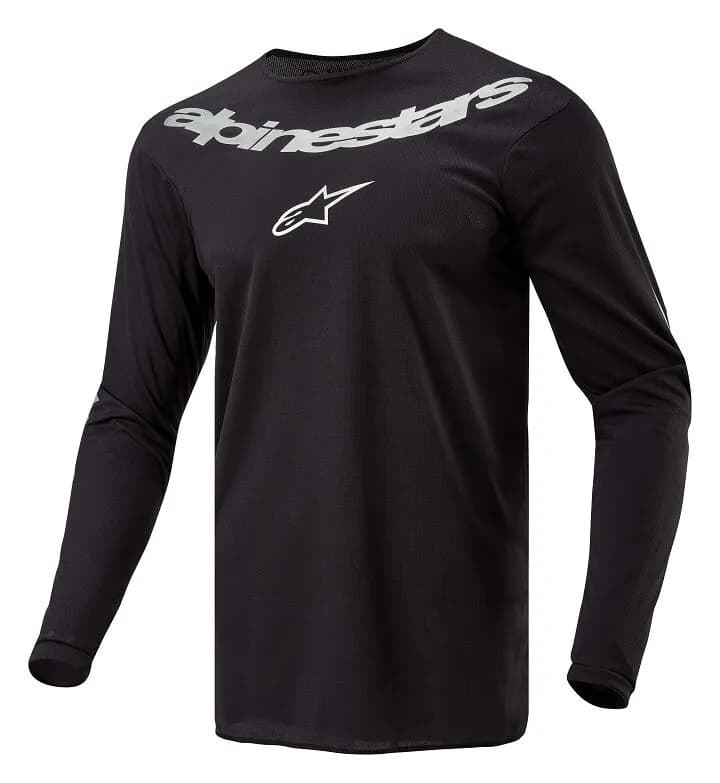 Camiseta Alpinestars Fluid Graphite Negro Plateado (Clonado) image_1