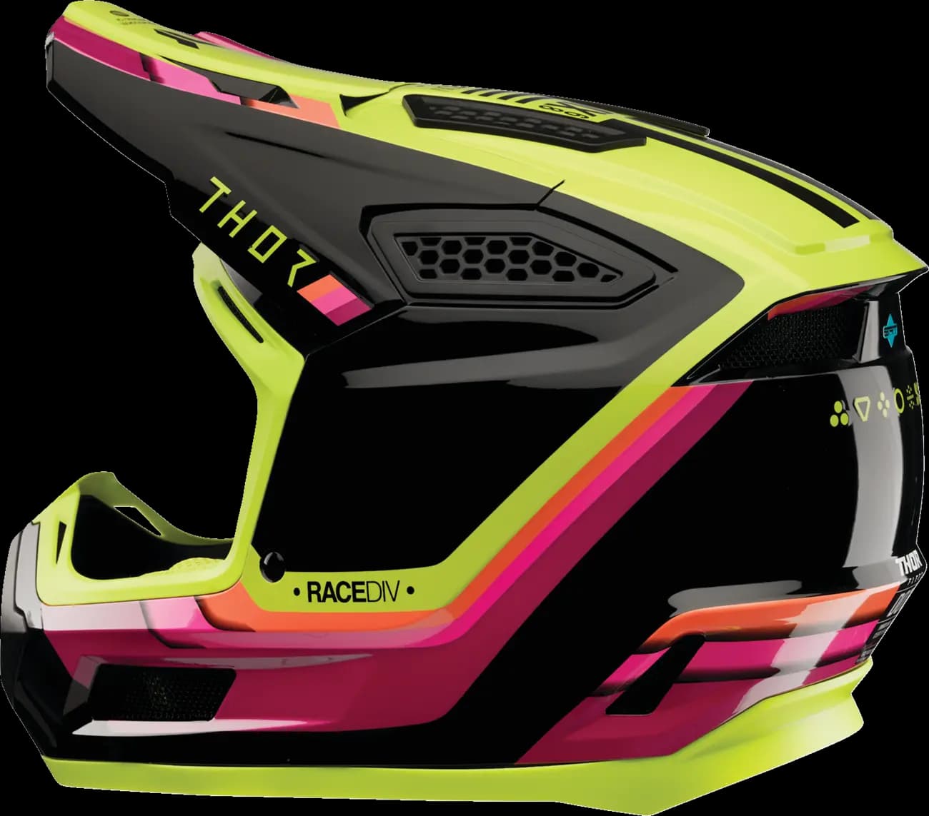 Casco THOR Fleet Defy Negro Amarillo Rosa Casco THOR Fleet Defy Negro Amarillo Rosa