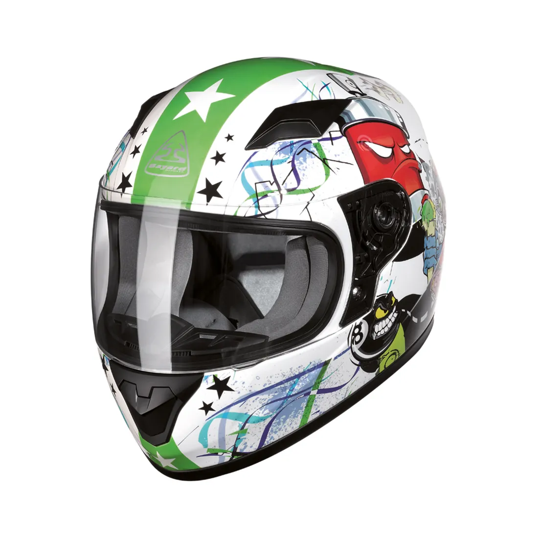 Casco Bayard SP-56 Kids Cartoon Blanco Rojo Verde image_1